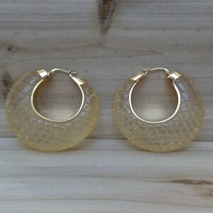 Celine Quilted Lucite Hoop Earrings